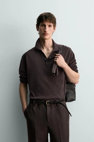 Трикотажное поло из хлопка и льна - лимитированная серия