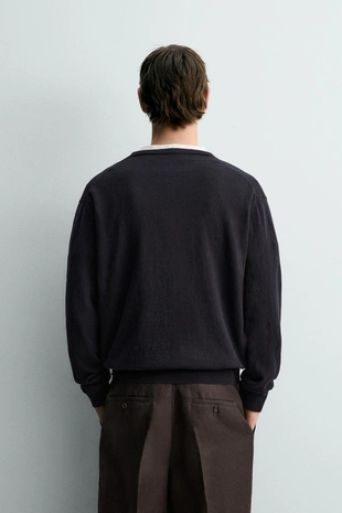 Свитер легкий из хлопка и льна лимитированная серия- Заказать в России