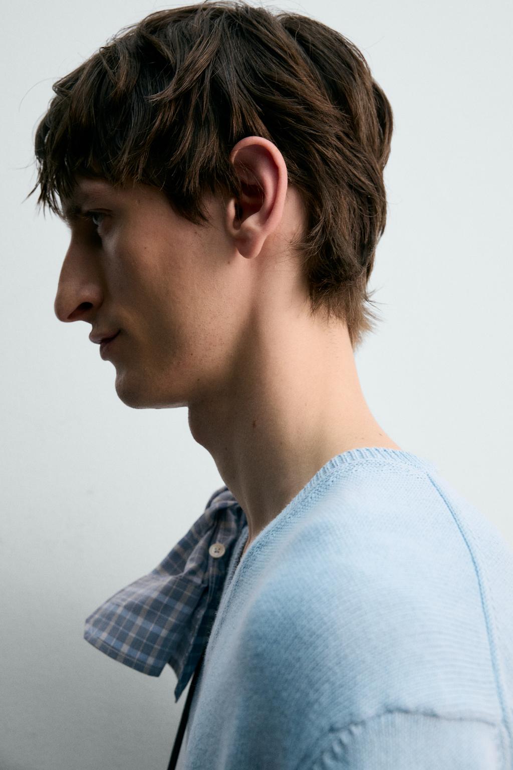 СВИТЕР С V-ОБРАЗНЫМ ВЫРЕЗОМ ИЗ ХЛОПКА И ЛЬНА - лимитированная серия