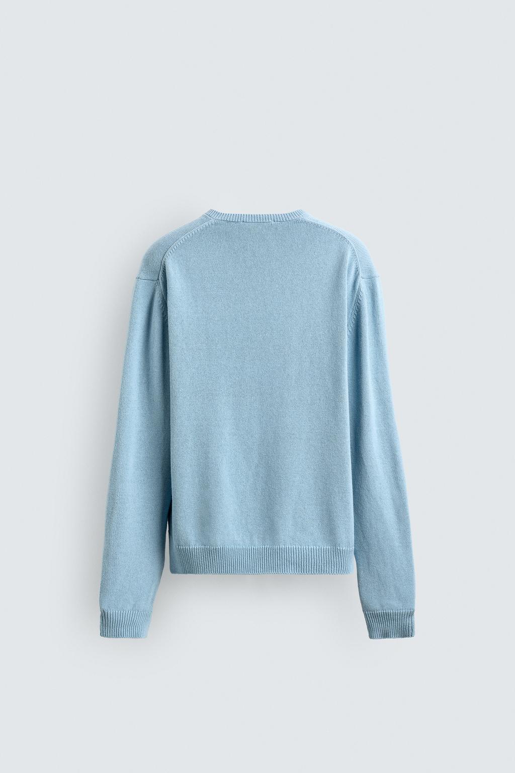 СВИТЕР С V-ОБРАЗНЫМ ВЫРЕЗОМ ИЗ ХЛОПКА И ЛЬНА - лимитированная серия