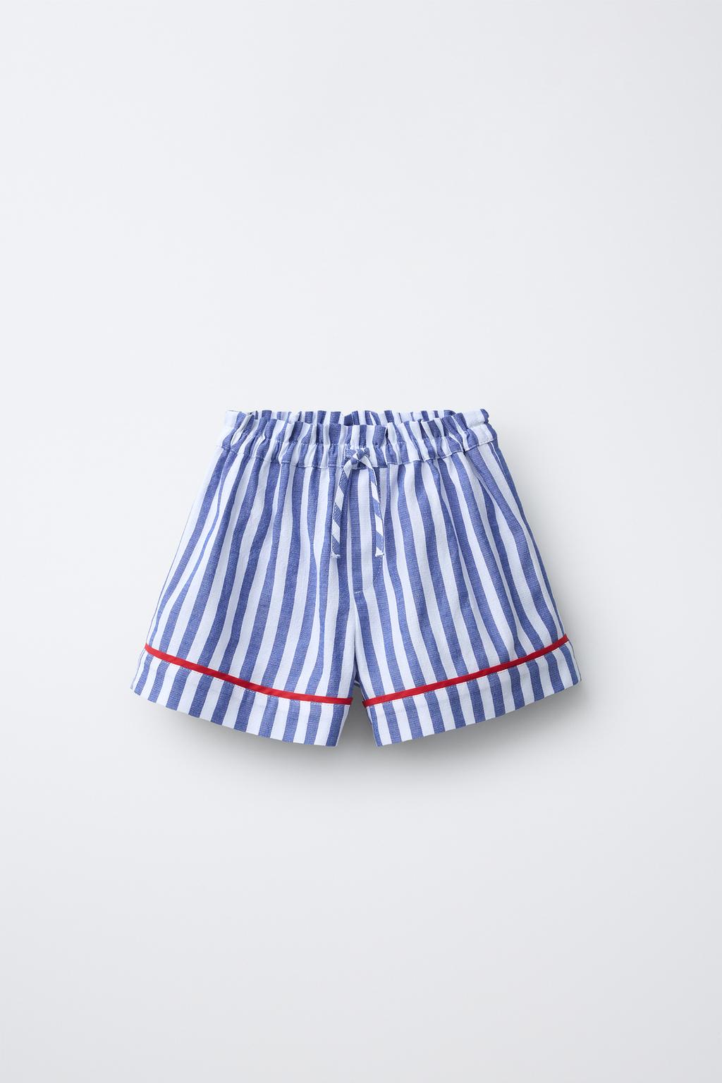 ШОРТЫ-БЕРМУДЫ В ПОЛОСКУ С КОНТРАСТНЫМИ КАНТАМИ