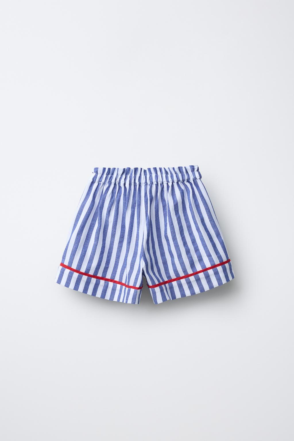 ШОРТЫ-БЕРМУДЫ В ПОЛОСКУ С КОНТРАСТНЫМИ КАНТАМИ