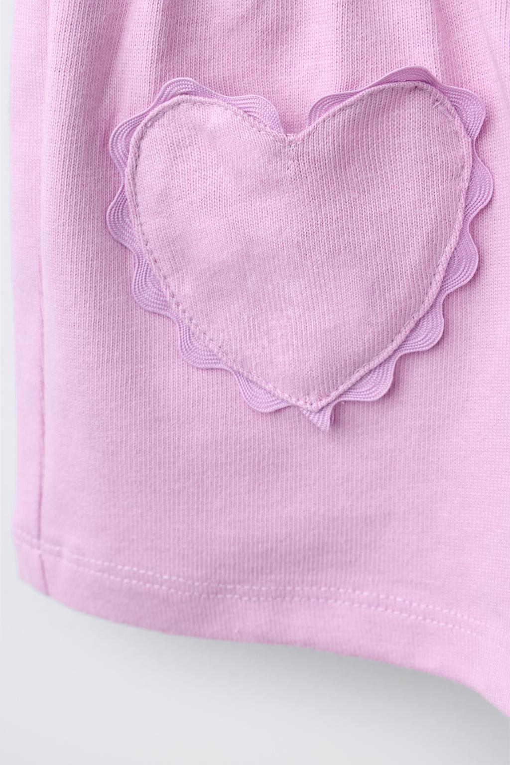 ШОРТЫ-БЕРМУДЫ С СЕРДЦЕМ И ВОЛНИСТЫМ КРАЕМ