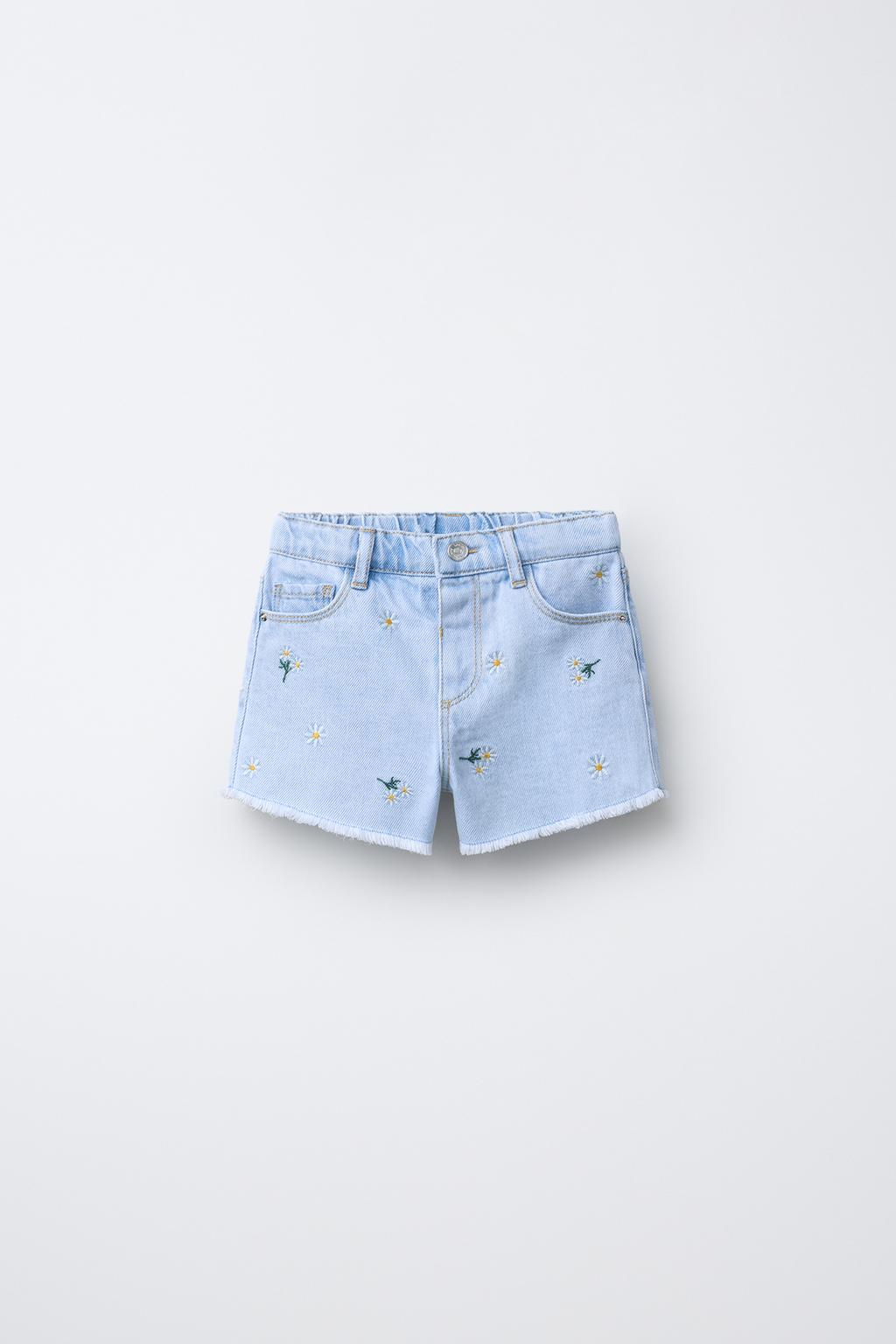ДЖИНСОВЫЕ ШОРТЫ С ВЫШИВКОЙ «РОМАШКИ»