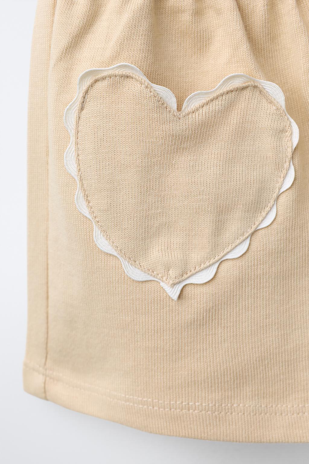 ШОРТЫ-БЕРМУДЫ «СЕРДЦЕ» С ВОЛНИСТЫМ КРАЕМ