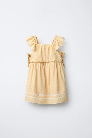 Купить Zara Платье с бантами и кружевом