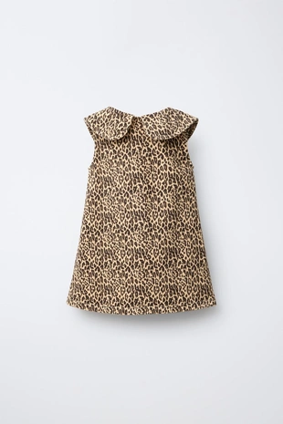 Платье из саржи с анималистическим принтом- Заказать в России