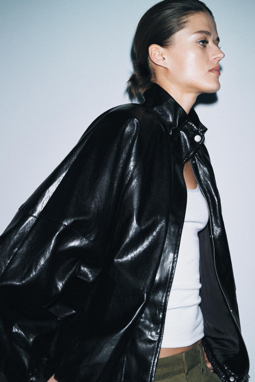 БОМБЕР ИЗ ИСКУССТВЕННОЙ КОЖИ — коллекция Zara «ZW»