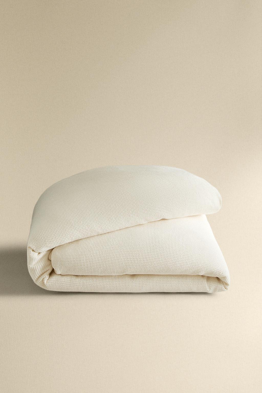 Мини чехол для одеяла из хлопкового вафельного трикотажа