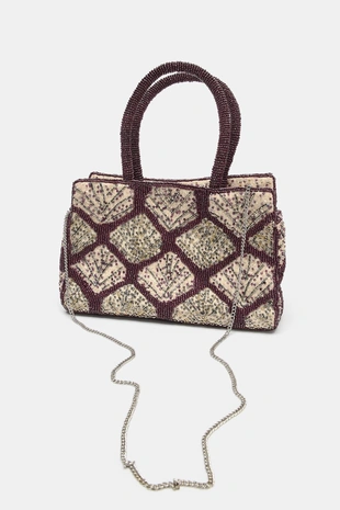 Купить Zara Сумка-шопер с блеском и бусинами