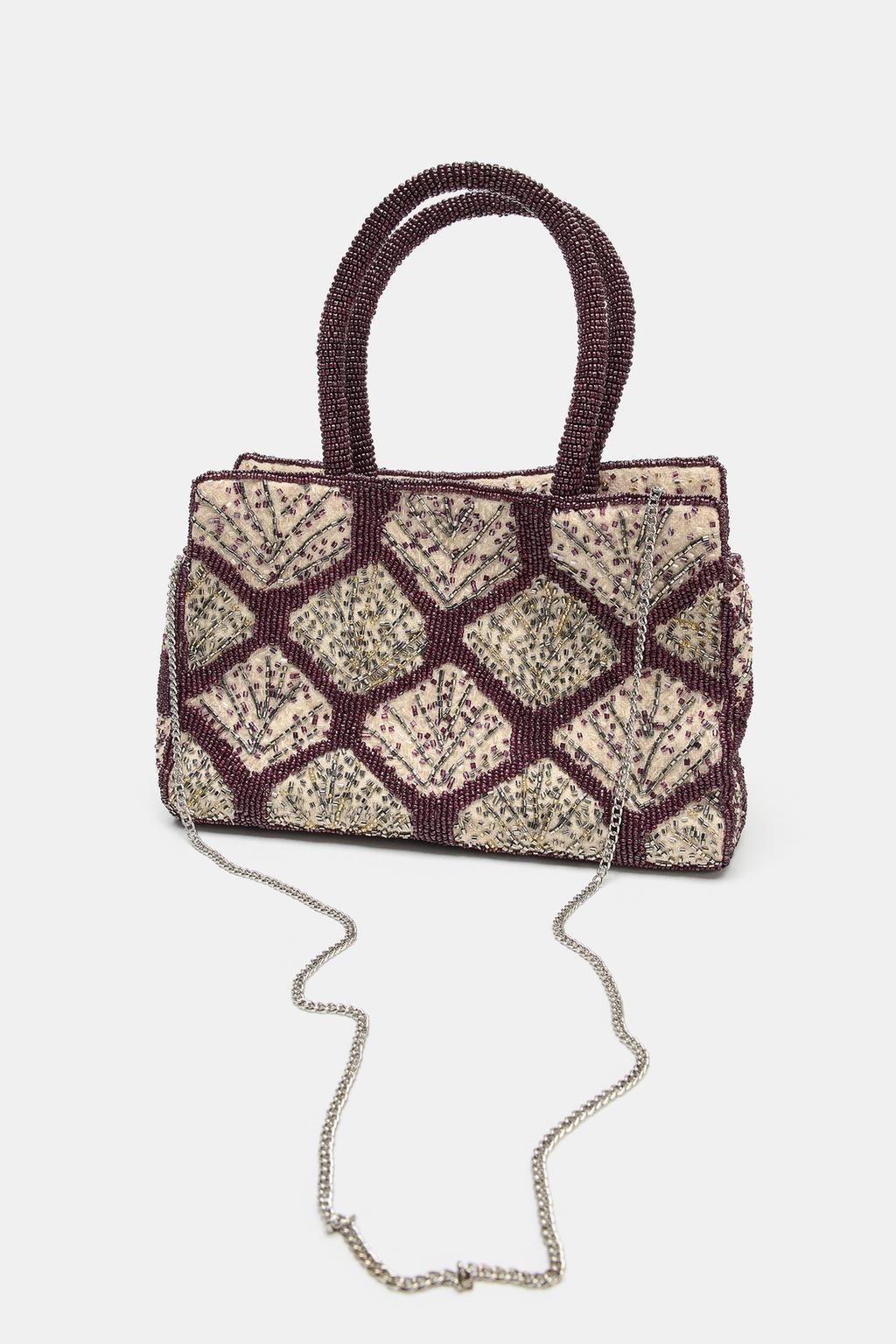 СУМКА-ШОПЕР С БЛЕСКОМ И БУСИНАМИ