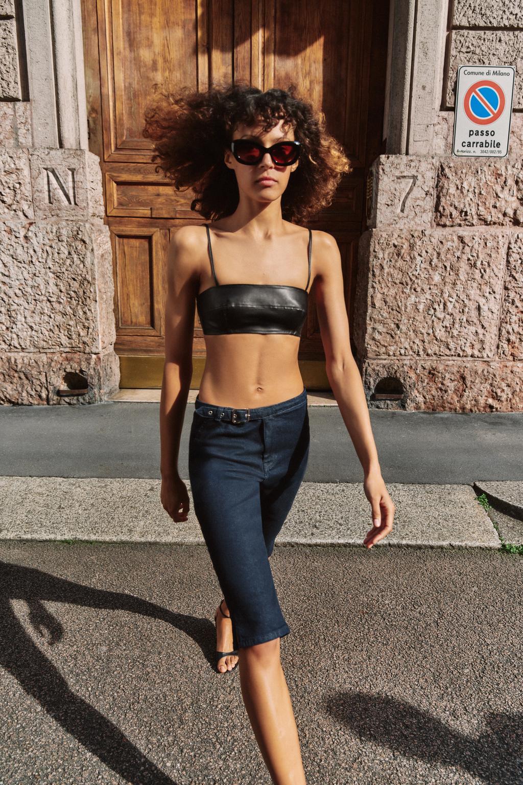 ДЖИНСЫ КАПРИ Z1975 С ПОЯСОМ