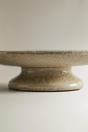 Пьедестальная тарелка из трещавой керамики- Заказать в России