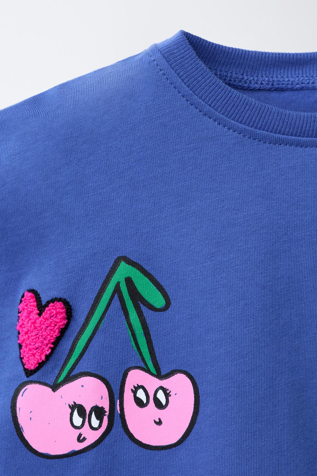 ФУТБОЛКА С НАШИВКОЙ ИЗ МАХРОВОЙ ТКАНИ