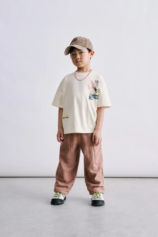 Брюки комбинированные текстурные- Заказать в России