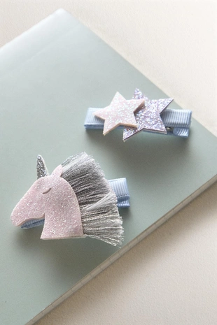 Набор заколок пони и звезды для детей (набор из 2)- Заказать в России