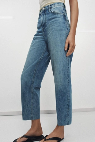 Зауженные джинсы с высокой посадкой — коллекция Zara «Zw»- Заказать в России