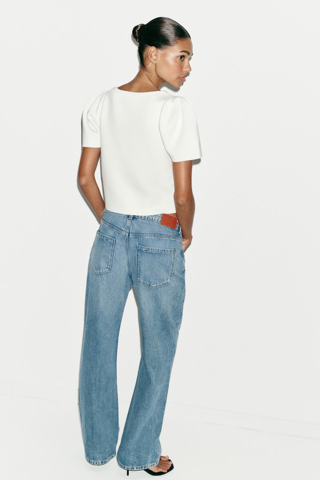 ТРИКОТАЖНЫЙ ТОП С ОБЪЕМНЫМИ РУКАВАМИ