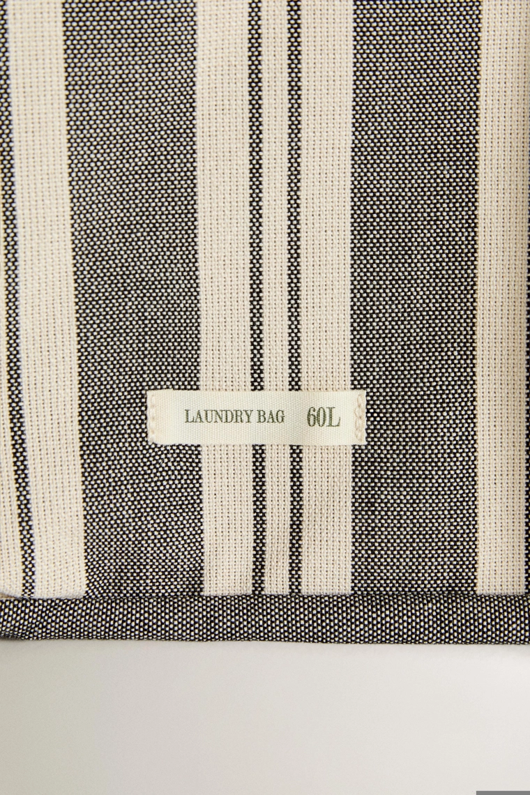 Полосатая хлопковая сумка для белья