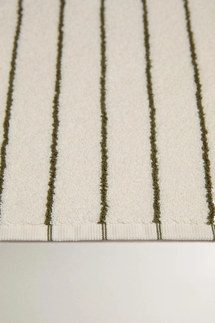 Хлопковый коврик для ванны с полосатым дизайном