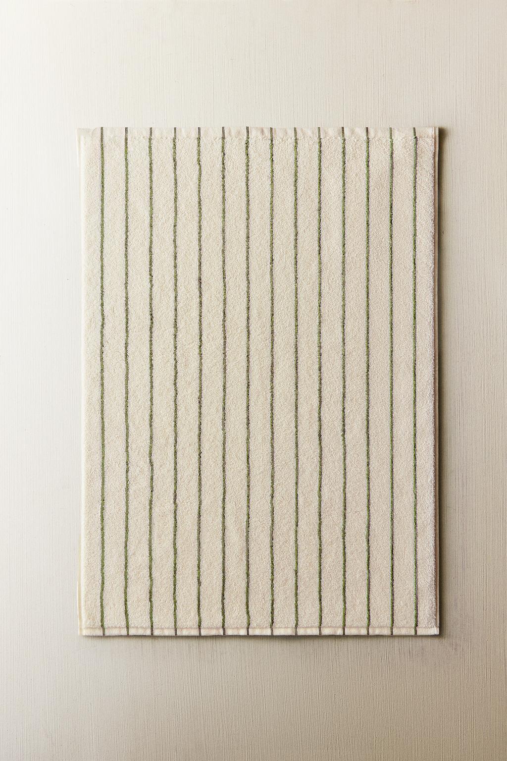 Хлопковый коврик для ванны с полосатым дизайном