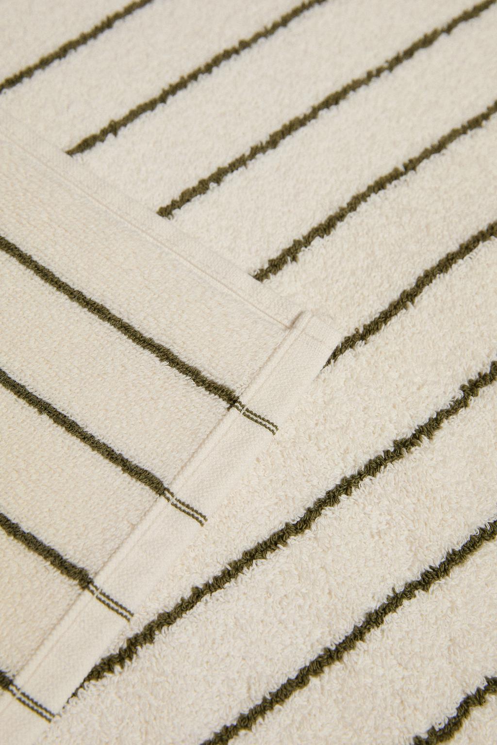 Хлопковый коврик для ванны с полосатым дизайном