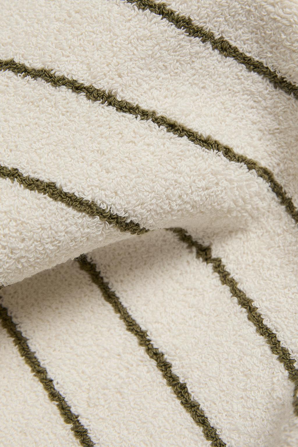 Хлопковый коврик для ванны с полосатым дизайном