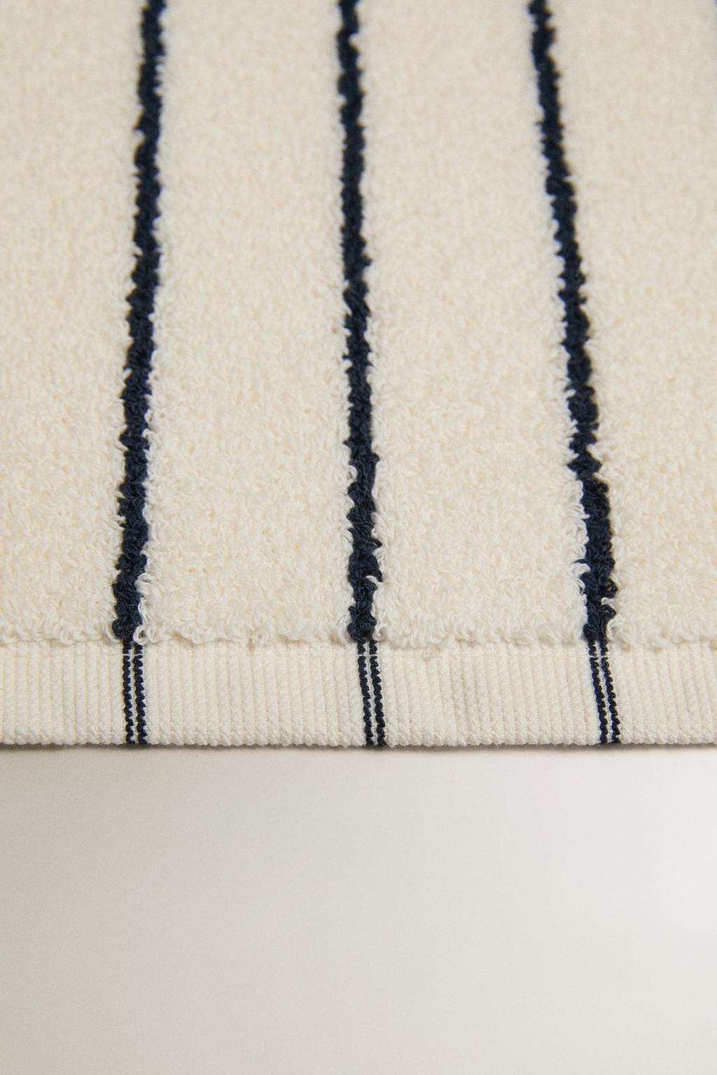 Хлопковый коврик для ванны в полоску