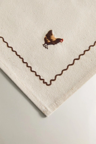 Хлопковый подстаканник с вышитой отделкой по краю- Заказать в России