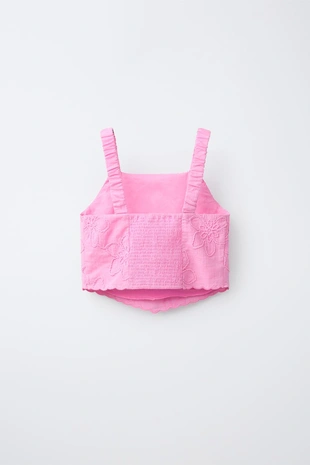 Топ с вышивкой цветов- Заказать в России