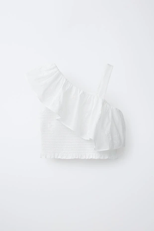 Топ с асимметричным воланом- Заказать в России