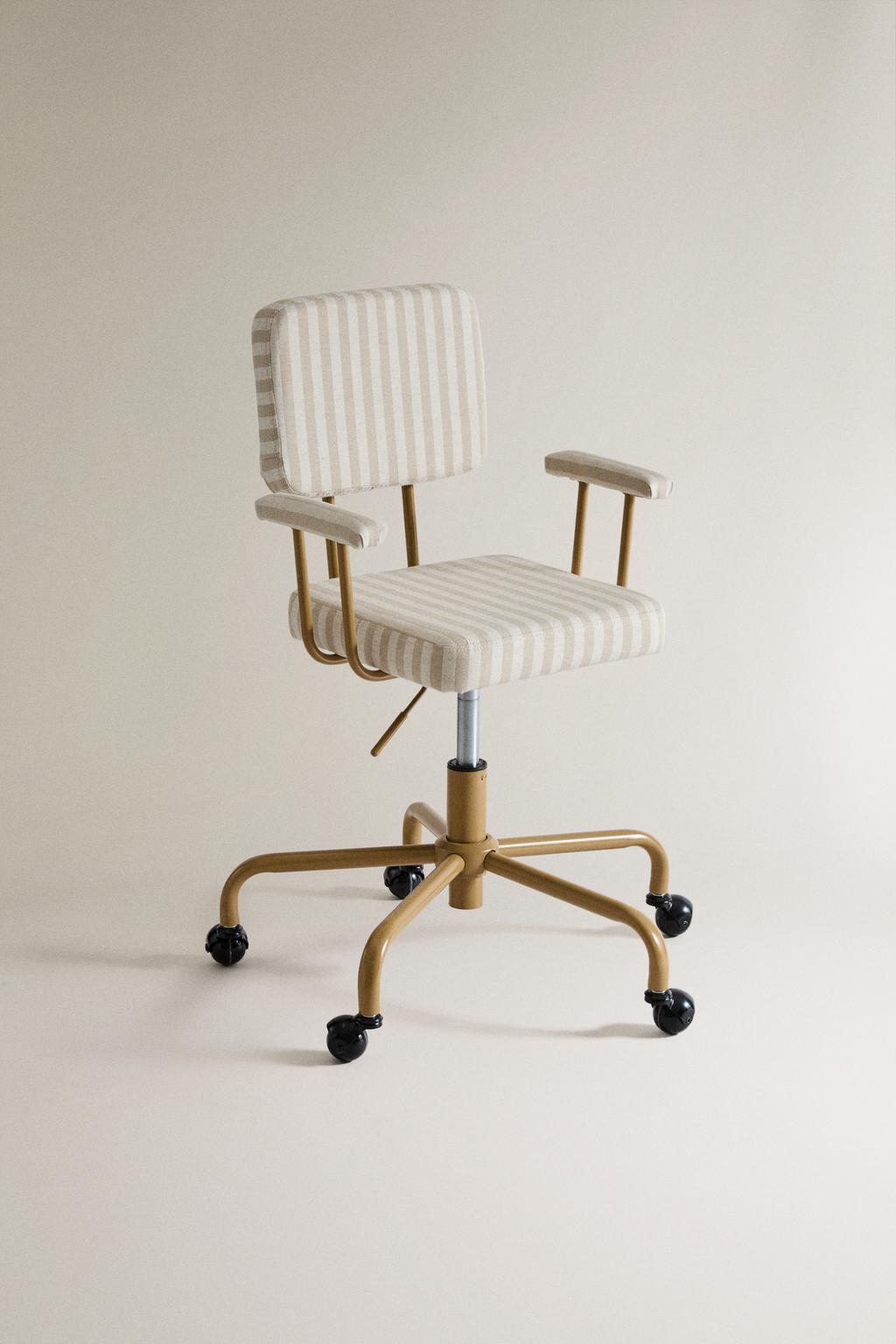 Детский стул для письменного стола с колесиками из металла