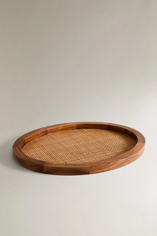 Овальный деревянный поднос из ротанга- Заказать в России