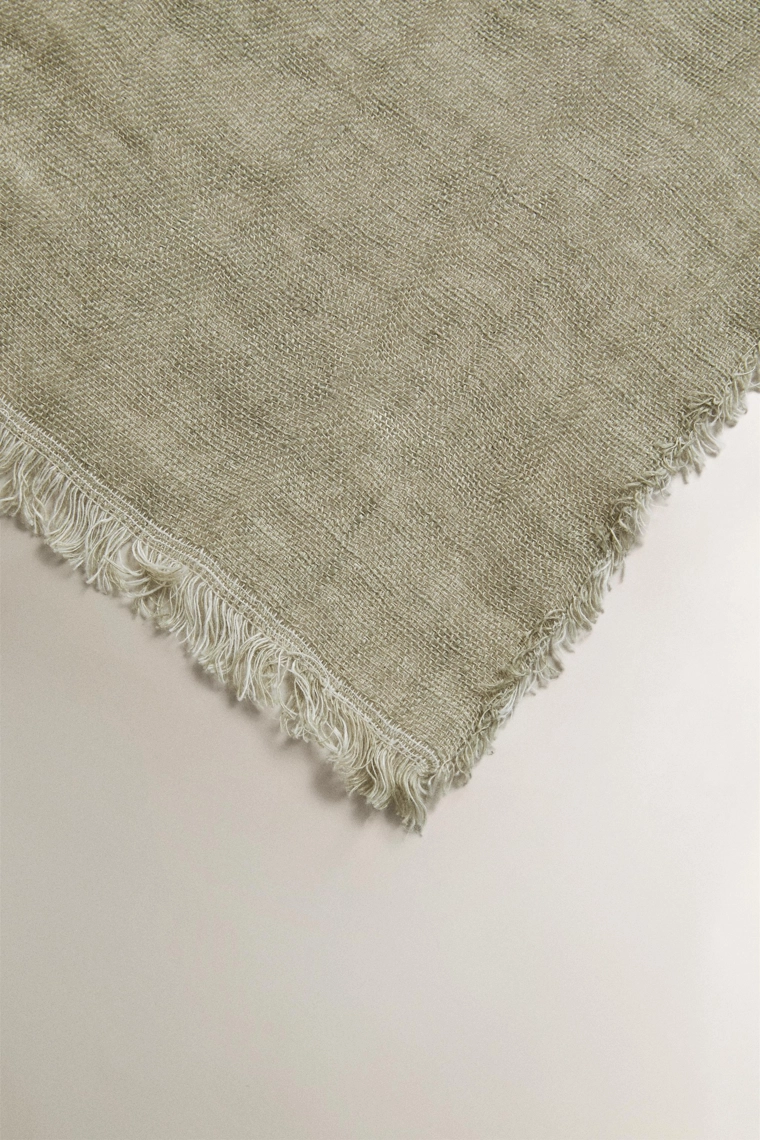 Плед из льна в клетку