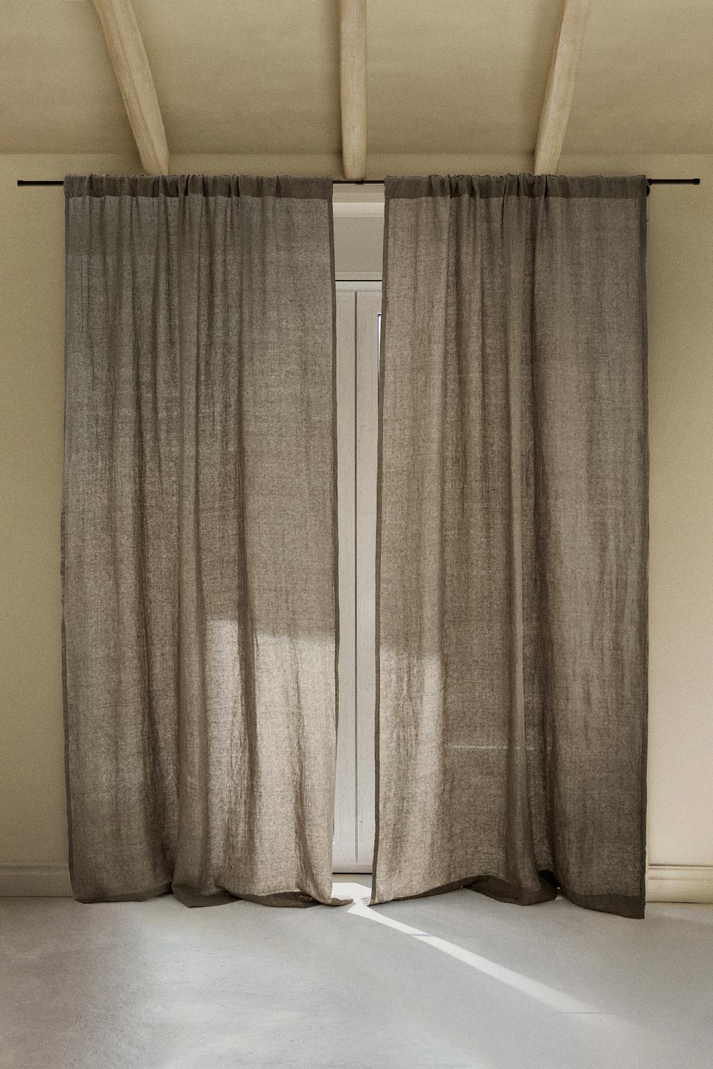 Занавеска из льна средней плотности