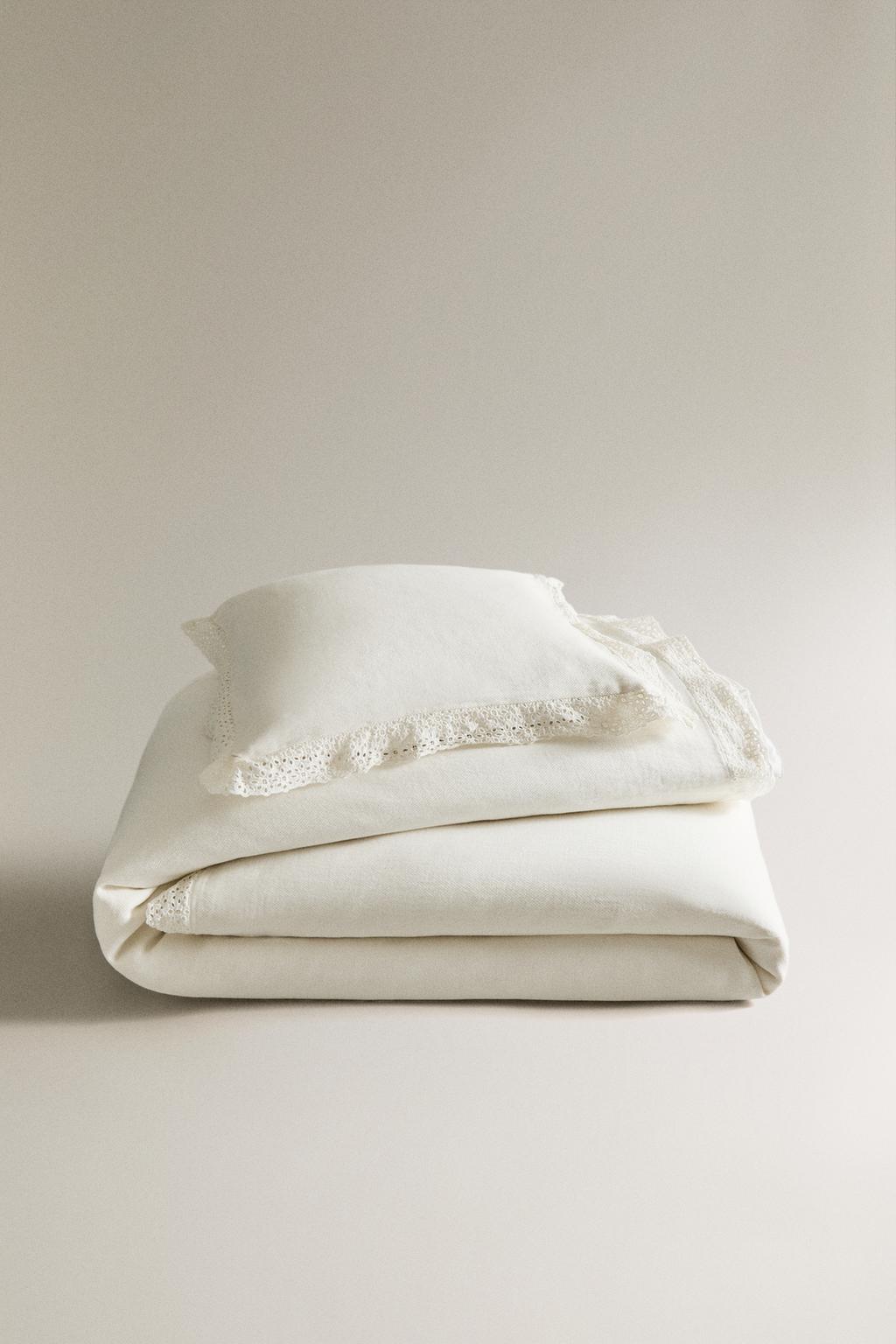 Хлопковый покрывало с обшитыми каймой оборками