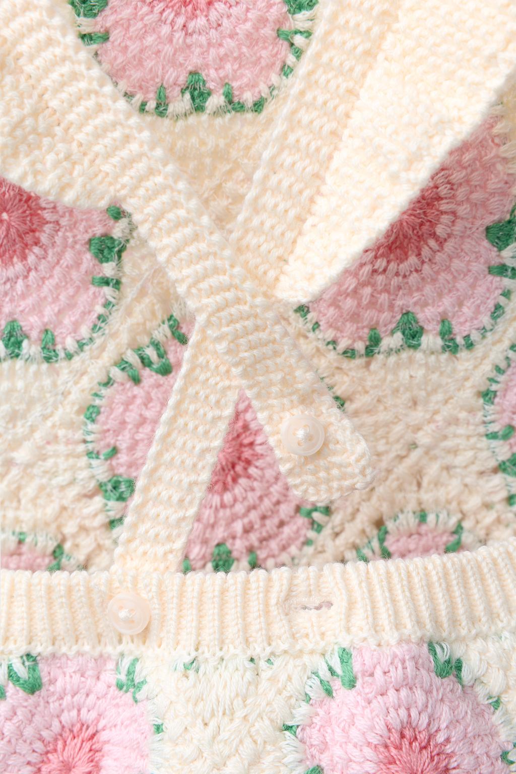 КОМБИНЕЗОН КРЮЧКОМ С ЦВЕТАМИ