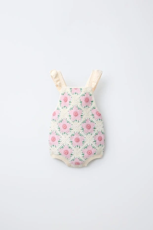 Комбинезон крючком с цветами- Заказать в России