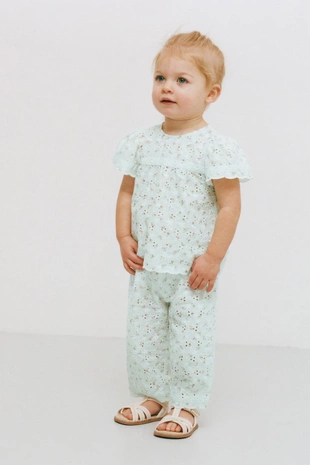 Рубашка с цветочным принтом и швейцарской вышивкой- Заказать в России