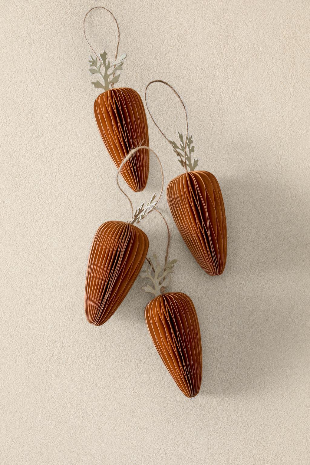 Набор декоративных бумажных украшений морковные ошейники (набор из 2)