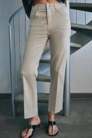 Укороченные джинсы -клёш со средней посадкой — коллекция Zara «Zw»- Заказать в России