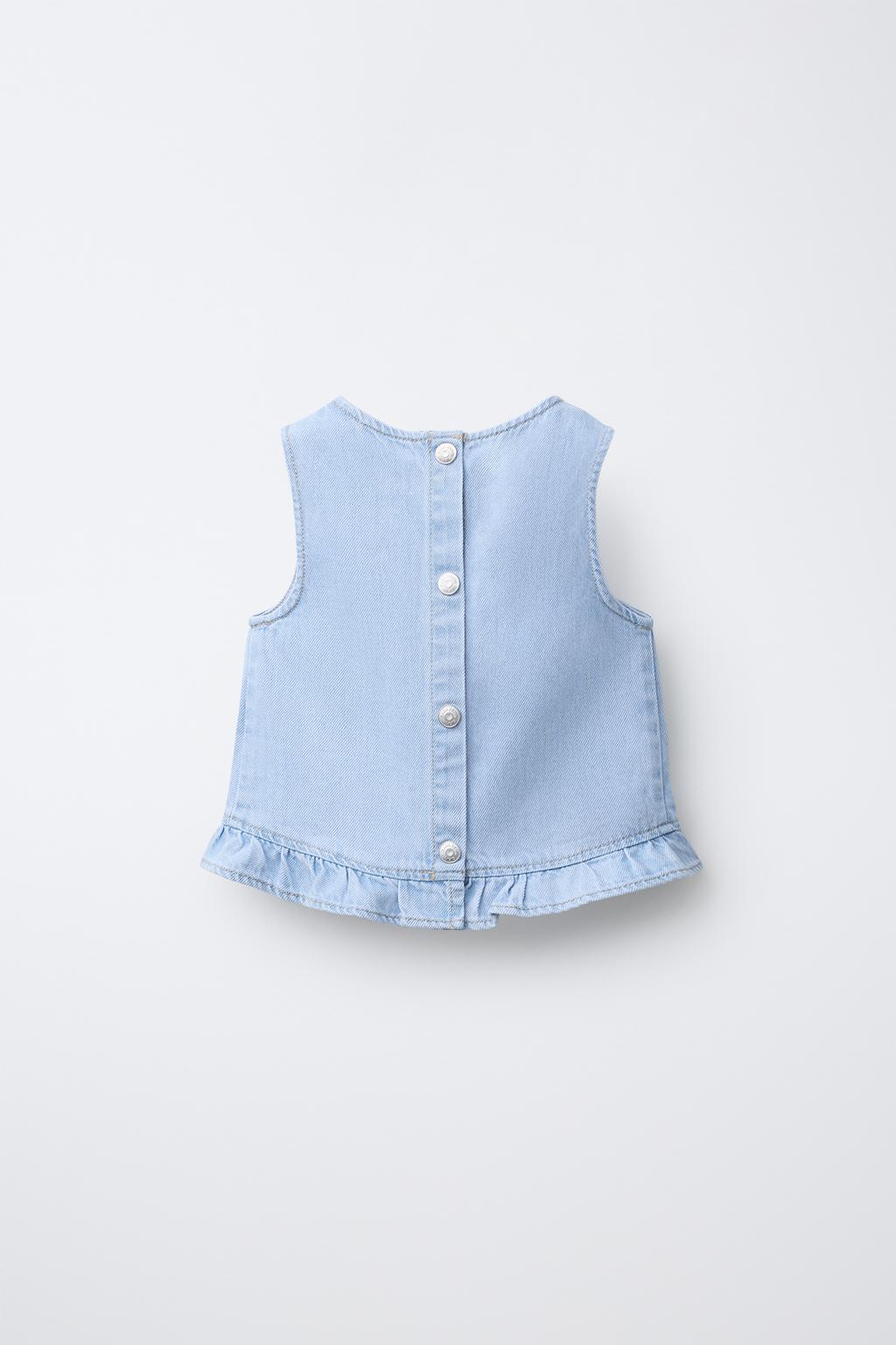 ДЖИНСОВЫЙ ТОП С ВОЛАНАМИ