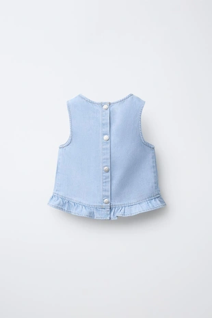 Джинсовый топ с воланами- Заказать в России