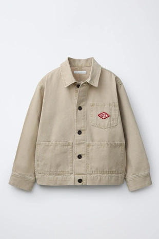 Куртка-рубашка из хлопка с нашивкой- Заказать в России