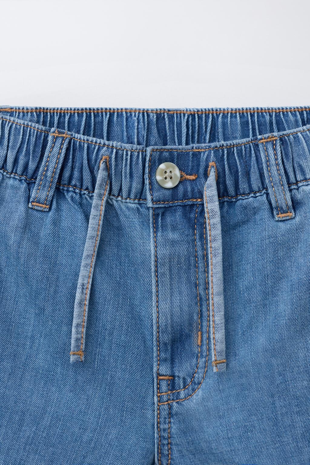 ДЖИНСОВЫЕ ШОРТЫ ИЗ СМЕСОВОГО ЛЬНА И ХЛОПКА