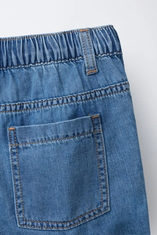 Джинсовые шорты из смесового льна и хлопка- Заказать в России