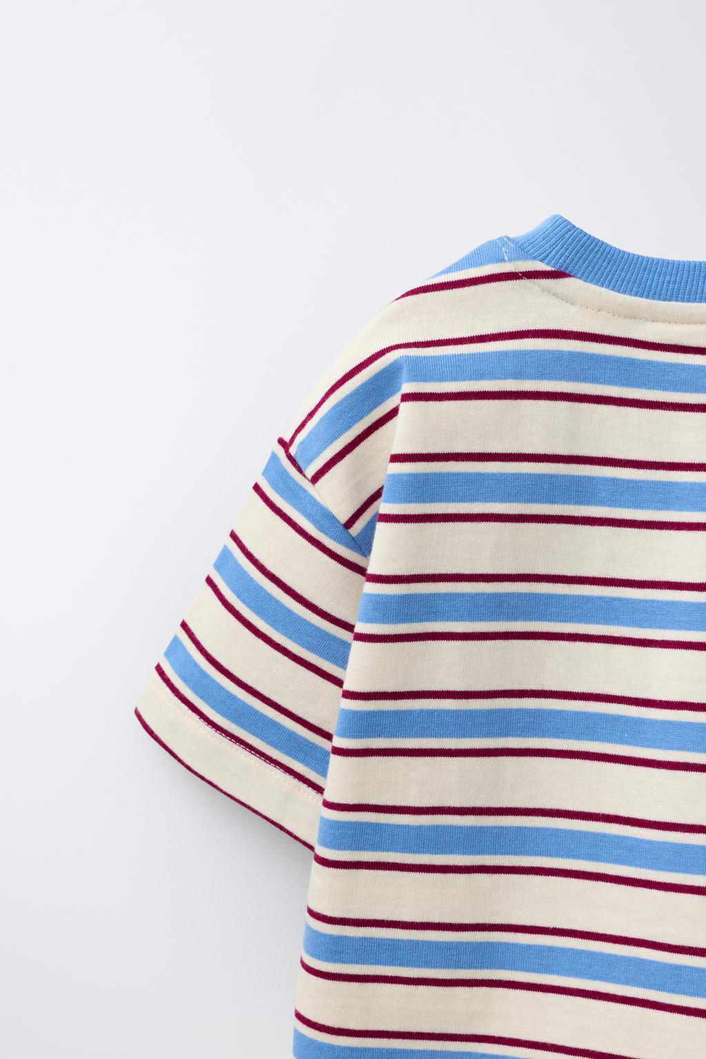 ФУТБОЛКА В ПОЛОСКУ С ВЫШИТЫМ ЛОГОТИПОМ