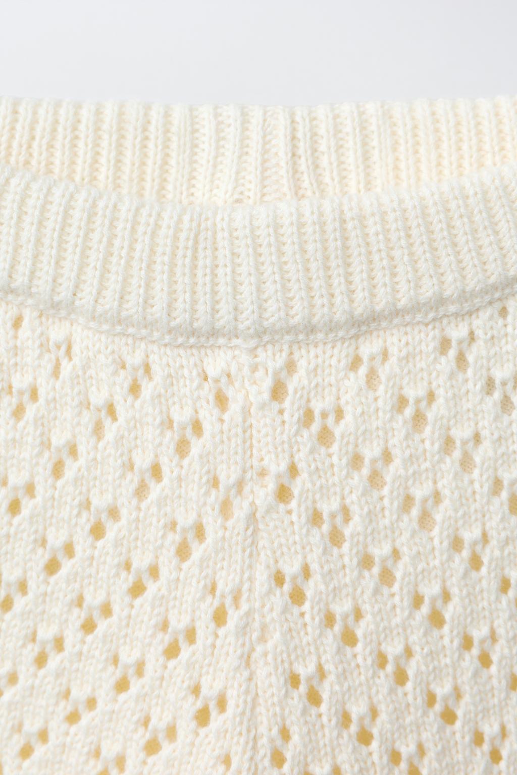 ТРИКОТАЖНЫЕ БРЮКИ-КЮЛОТЫ С ЦВЕТОЧНОЙ ВЯЗКОЙ КРЮЧКОМ