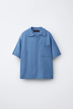 Поло из грубого трикотажа с карманом- Заказать в России