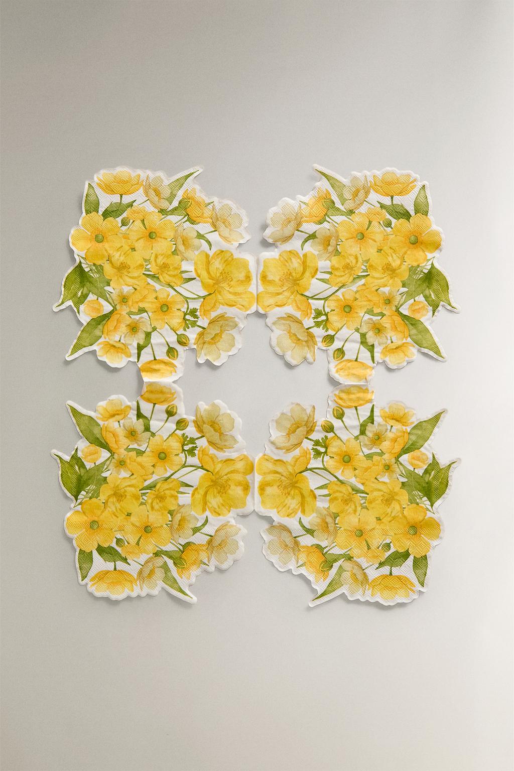 Набор бумажных салфеток с цветочным дизайном (набор из 20 штук)